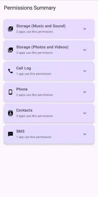 Screenshot 2 of Permissions Summary