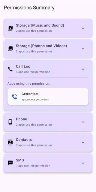 Screenshot 3 of Permissions Summary