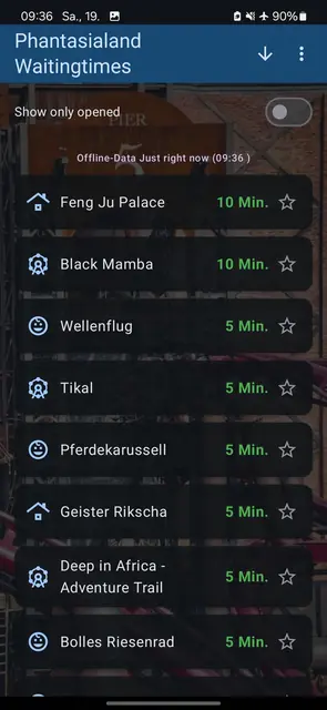Screenshot 3 von Phantasialand Wait Times