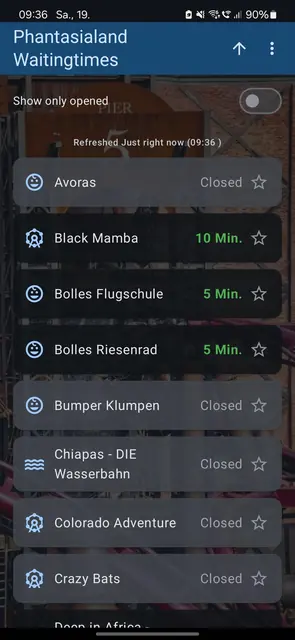 Screenshot 4 von Phantasialand Wait Times