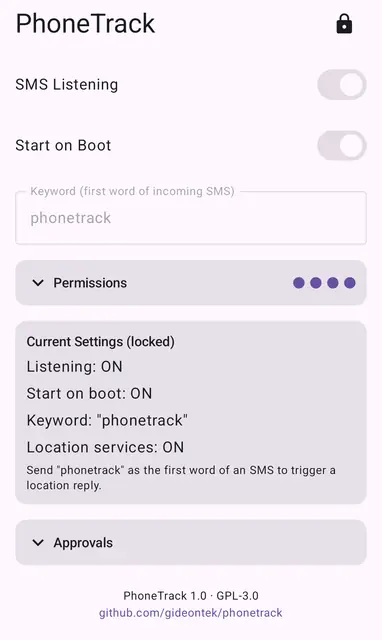 Screenshot 2 von PhoneTrack SMS