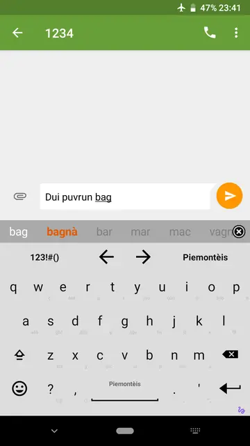 Screenshot 1 of Piedmontese for AnySoftKeyboard