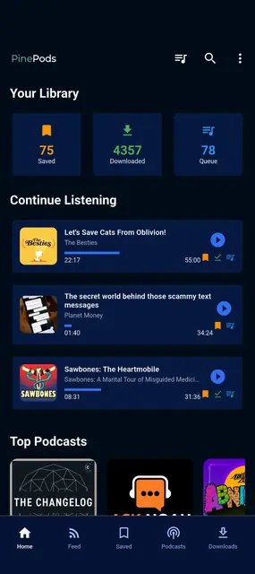 Screenshot 1 von Pinepods
