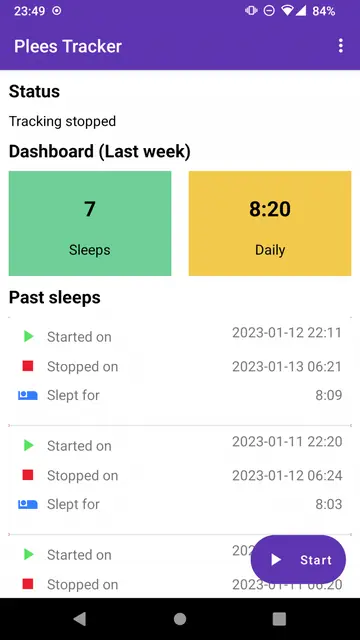 Screenshot 1 von plees-tracker