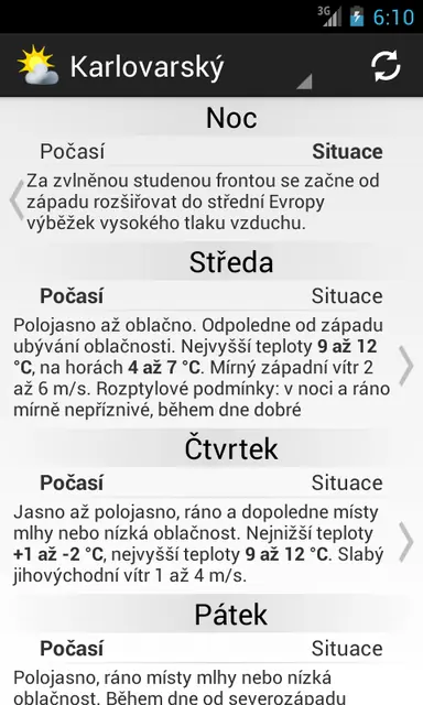 Screenshot 2 von Počasí v krajích