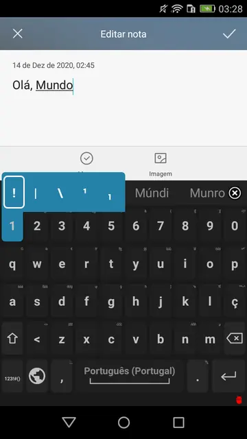 Screenshot 1 von Portuguese for AnySoftKeyboard