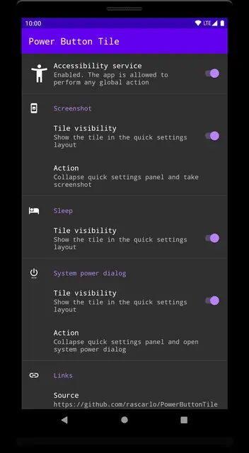 Screenshot 1 von Power Button Tile