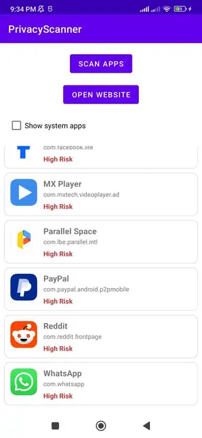 Screenshot 2 of PrivacyScanner