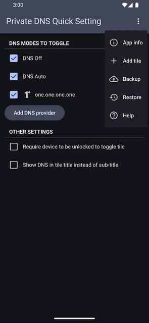 Screenshot 3 von Private DNS Quick Setting