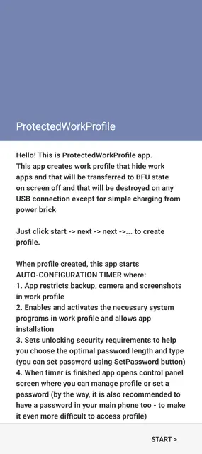 Screenshot 1 of ProtectedWorkProfile