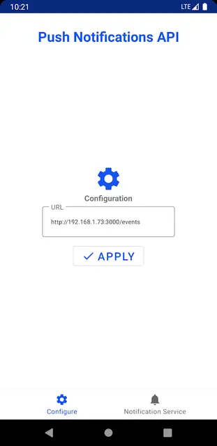 Screenshot 1 of Push Notifications API