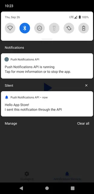 Screenshot 3 of Push Notifications API