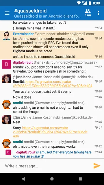 Screenshot 1 of Quasseldroid
