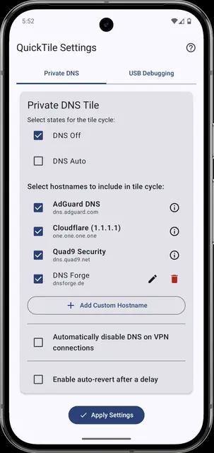 Screenshot 1 of QuickTile Settings