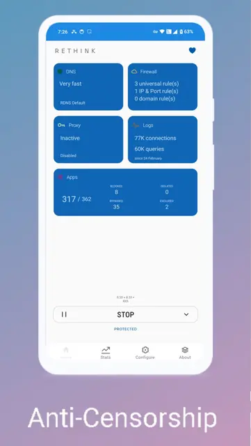 Screenshot 2 of Rethink: DNS + Firewall + VPN