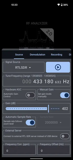 Screenshot 2 von RF Analyzer (FOSS)