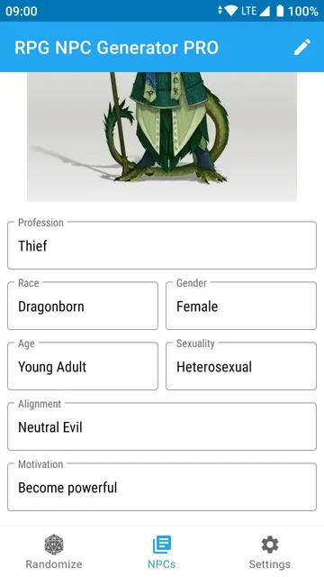 Screenshot 4 of RPG NPC Generator