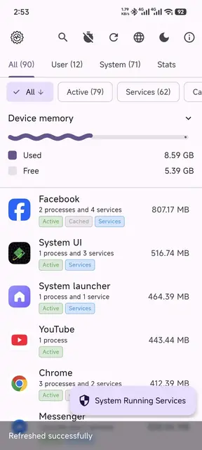 Screenshot 1 of Running Services Monitor
