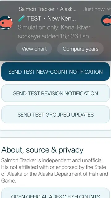 Screenshot 1 of Salmon Tracker