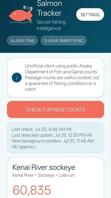 Screenshot 2 of Salmon Tracker