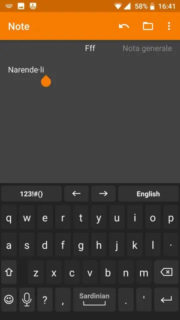 Screenshot 1 of Sardinian for AnySoftKeyboard