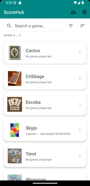 Screenshot 1 of ScoreHub - Game Score Tracker