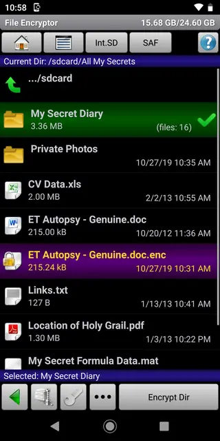 Screenshot 2 of Secret Space Encryptor (SSE)