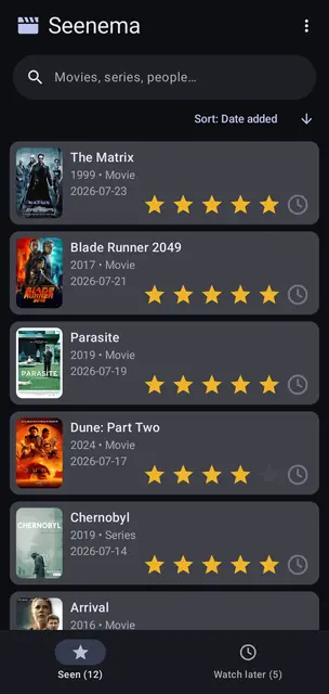 Screenshot 2 von Seenema: Movie Tracker