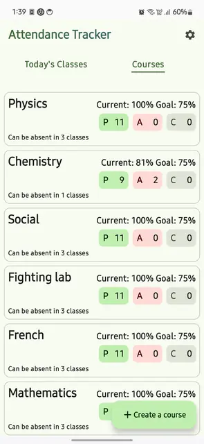 Screenshot 4 von Self Attendance Tracker