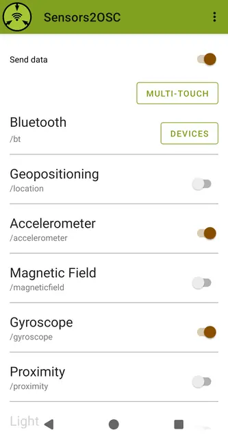 Screenshot 1 von Sensors2OSC