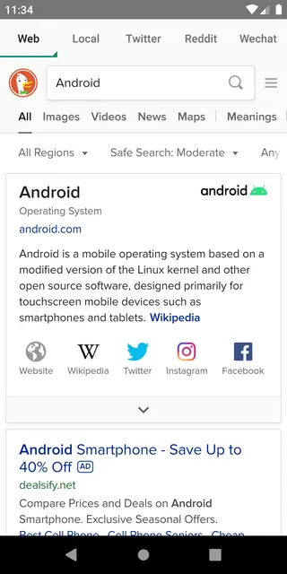 Screenshot 2 von Setter - A multi-purpose search app for Android