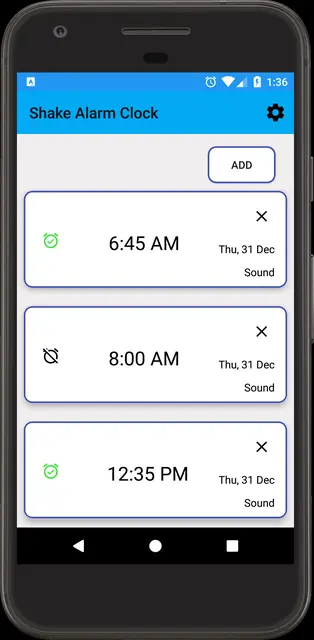 Screenshot 1 of Shake Alarm Clock