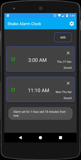 Screenshot 2 of Shake Alarm Clock