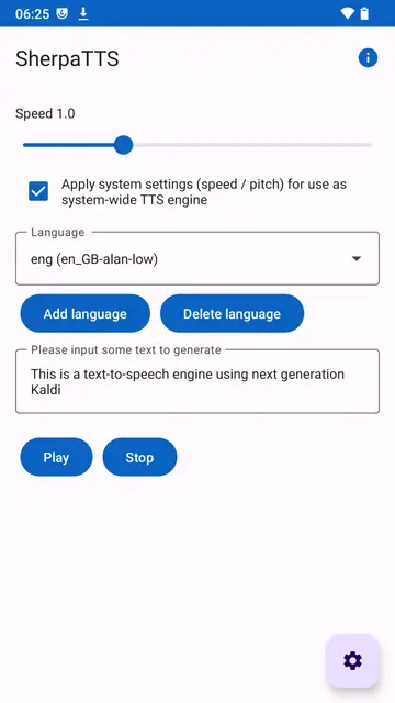 Screenshot 2 of SherpaTTS