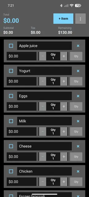 Screenshot 1 von Shopping List Calculator