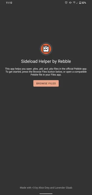 Screenshot 1 of Sideload Helper by Rebble