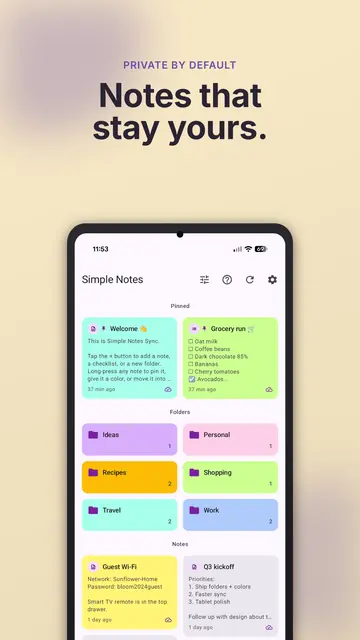 Screenshot 1 of Simple Notes Sync
