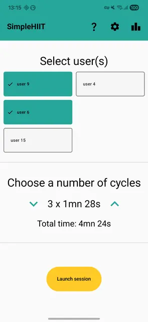 Screenshot 1 of SimpleHIIT