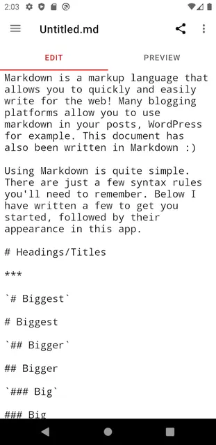 Screenshot 1 of SimpleMarkdown