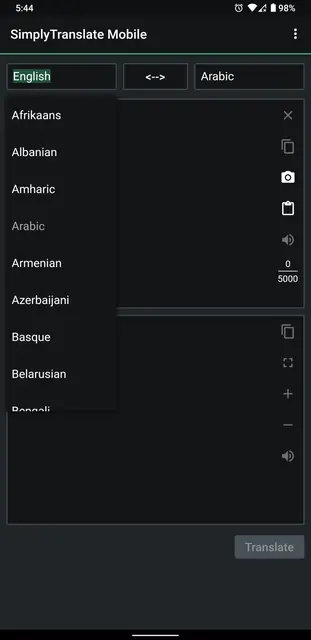 Screenshot 2 of SimplyTranslate Mobile