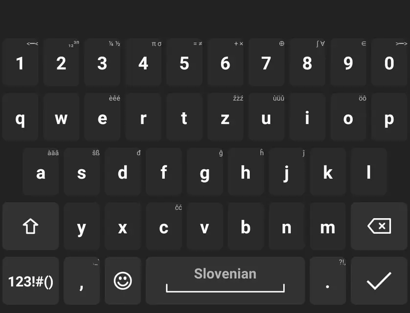 Screenshot 1 of Slovene for AnySoftKeyboard