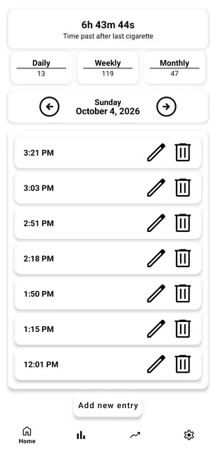 Screenshot 1 of Smoking Tracker
