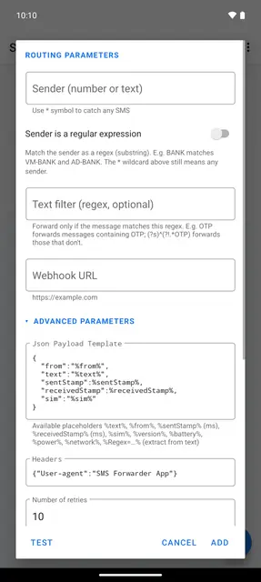 Screenshot 2 of SMS to URL Forwarder