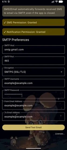 Screenshot 1 of SMS2Email