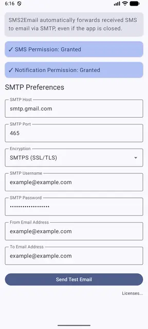 Screenshot 2 of SMS2Email