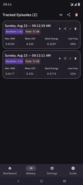 Screenshot 1 of Snore Detector