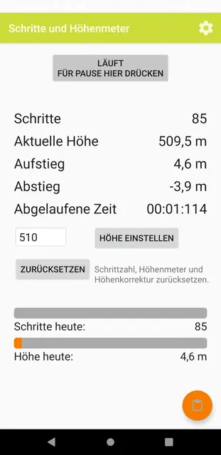Screenshot 1 of Step and Height Counter