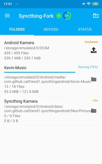 Screenshot 2 of Syncthing-Fork
