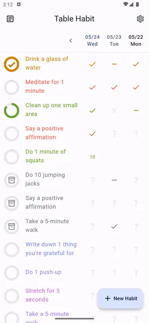 Screenshot 1 of Table Habit