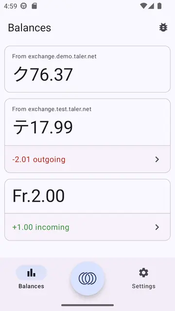 Screenshot 1 of Taler Point-of-Sale Terminal